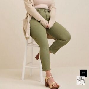 Torrid crop aviator skinny pants - green